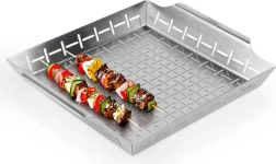 Cesta perforada para barbacoa Vilde de acero inoxidable 34,5 × 30 × 5 cm