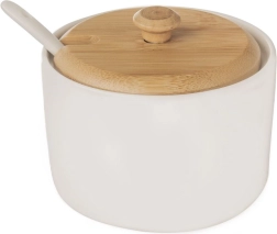 Azucarero de porcelana con cucharita WHITELINE 240 ml