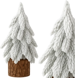 Árbol de Navidad decorativo de mesa con efecto nieve 20 × 9 cm