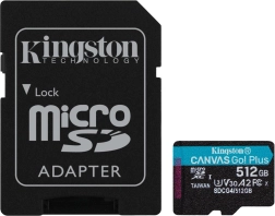 Tarjeta microSD 512 GB Canvas Go! Plus 200 MB/s A2 U3 V30 + adaptador