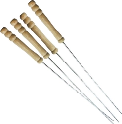 Brochetas de acero para shashlik 38,5 cm, 4 uds.