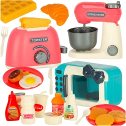 Set de cocina infantil con microondas, tostadora y batidora