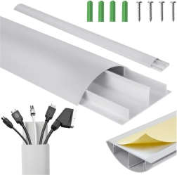 Juego de canaletas cubrecables de aluminio plateado