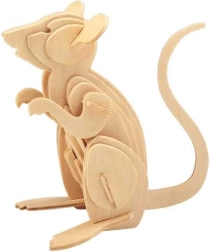 Woodcraft rompecabezas 3D de madera ratón