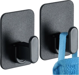 Ganchos de pared autoadhesivos negros 5 × 6,5 cm, set de 2 uds. VILDE