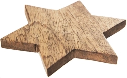 Posavasos de madera de mango de 12,5 cm con forma de estrella