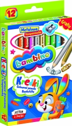 Bambino lápices de colores redondos 12 colores con sacapuntas