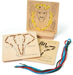 Bigjigs Toys enhebrado por números – animales salvajes