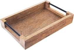 Bandeja de servir de madera de mango 30,5 × 20,5 × 6 cm