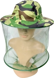 Sombrero con mosquitera camuflaje para pescadores y apicultores