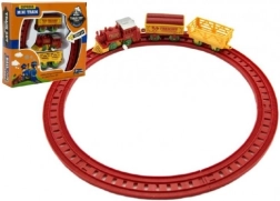 Tren de cuerda con dos vagones y vías