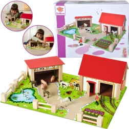 Eichhorn granja grande de madera con figuritas, 25 piezas
