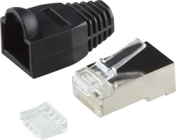 Conectores RJ45 CAT.6 con protección, negros