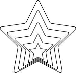 Juego de cortadores para galletas en forma de estrella, acero inoxidable, 5 uds (1,5–7,5 cm)