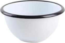 Cuenco esmaltado 11 cm blanco con borde negro, 300 ml
