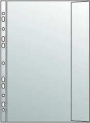 Funda transparente B4 con solapa y europerforación, 120 micras