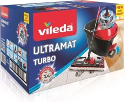 VILEDA Ultramat Turbo – mopa plana con escurridor a pedal