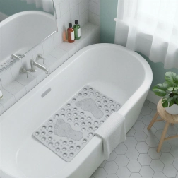 Alfombrilla de baño transparente antideslizante con motivo de huella