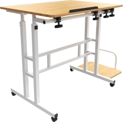 Mesa móvil ajustable en altura MACLEAN MC-124, capacidad de carga 50 kg, superficie 80 × 60 cm