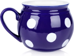 Taza de cerámica azul con lunares 850 ml