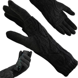 Guantes táctiles con puño desmontable – negro