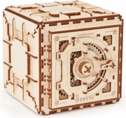 Caja fuerte mecánica de madera UGEARS – puzzle 3D de 179 piezas