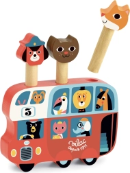 Juego de madera con figuras emergentes Autobús con animalitos