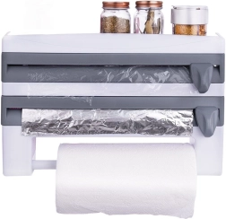 Dispensador de pared de film y toallas de papel 3 en 1