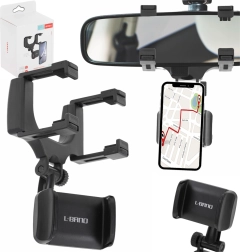 Soporte para teléfono de coche para retrovisor con rotación