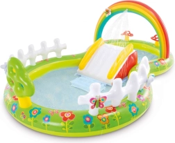 Centro de juegos inflable de jardín con tobogán
