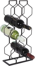 Soporte metálico para vino, negro, 8 botellas
