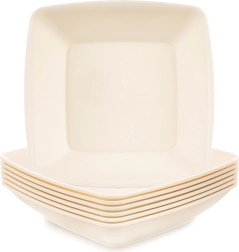 Platos hondos de plástico SANDY 17,5 cm, 500 ml, 6 uds