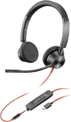 Auriculares Poly Blackwire 3325 con adaptador USB-C/A