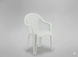 Sillón de jardín con reposabrazos, blanco 56 × 42 × 78 cm