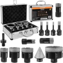 Juego de coronas perforadoras de diamante BIGSTREN M14, 13 piezas (6–68 mm) en maletín de aluminio