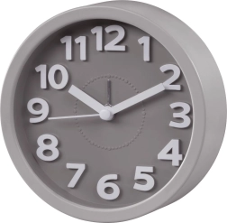 Despertador retro gris con funcionamiento silencioso