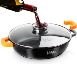 Sartén profunda de granito con tapa de vidrio TERRUNA AROMA 32 cm, 4,7 l