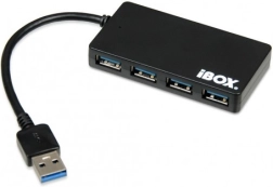 Hub USB 3.0, 4 puertos, slim, negro