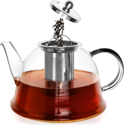 Tetera de vidrio con colador de acero inoxidable 1,65 l