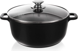 Olla de granito con tapa de vidrio GRANDE 28 cm, 7 l
