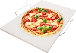 Piedra refractaria para pizza con soporte, juego de 2 piezas