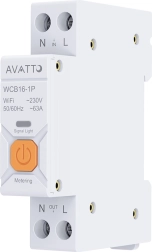 Disyuntor inteligente con Wi‑Fi Avatto WCB16-1P con medición de consumo