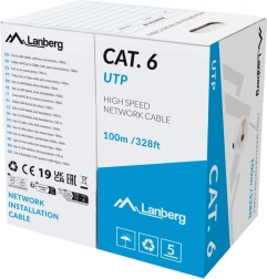 Cable de red LAN UTP Cat. 6 CU 100 m gris CPR, Fluke Passed