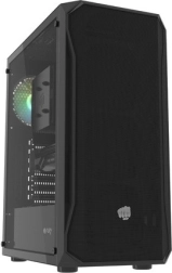 Caja de PC Fury Shobo SH4 RGB Midi Tower, negra con panel lateral de vidrio templado