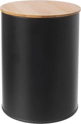 Lata negra con tapa de bambú 9,5 cm - 1 pieza