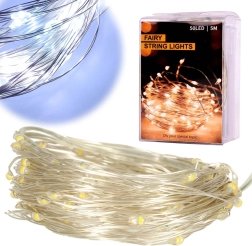 Iluminación decorativa navideña LED de hilo, blanco frío – 5 m