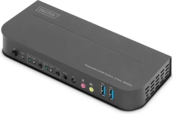 Digitus conmutador KVM de 2 puertos DisplayPort a HDMI 4K 60 Hz con USB y audio