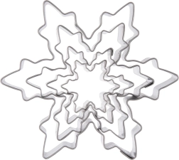 Cortadores de acero con forma de copo de nieve, set de 4 piezas