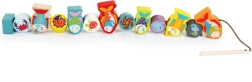 Peces de madera ensartables y animales marinos