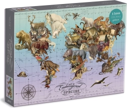 Galison Puzzle Mapa de especies en peligro 1500 piezas